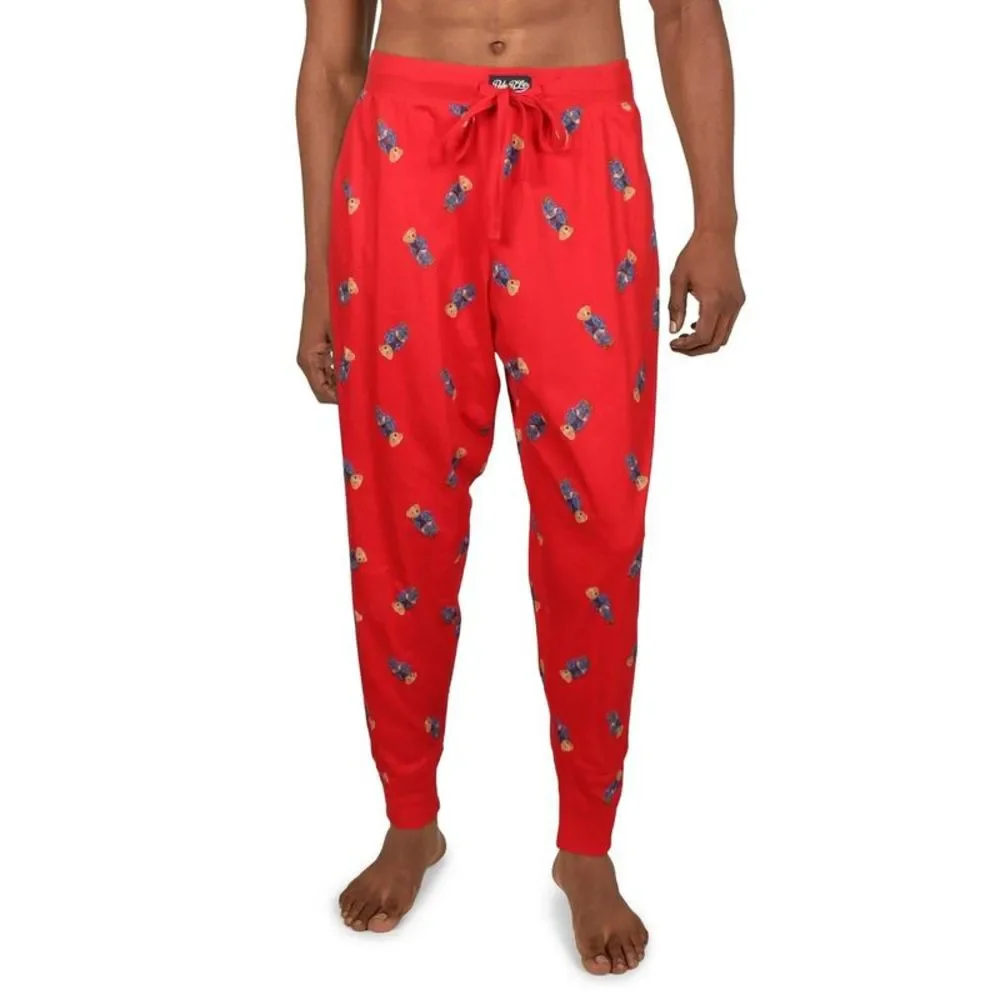 Polo Ralph Lauren Mens Rugby Bear Red Comfy Sleepwear Joggers Sleep Pant NWT